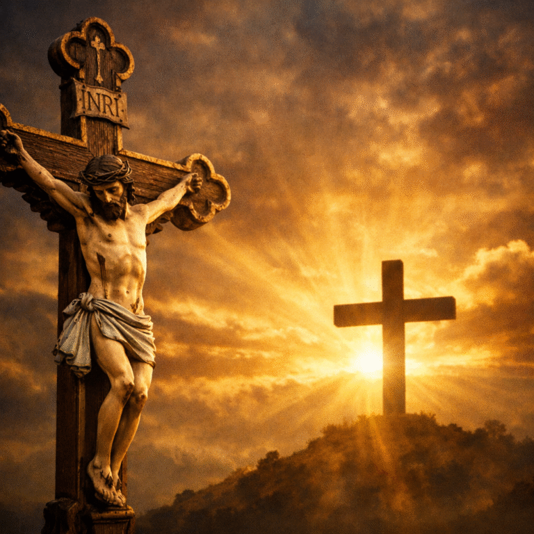The Catholic Crucifix and the Cross